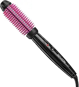REVLON – Cepillo Caliente con Cerdas de Silicona | Barril 1" | Volumen Duradero y Estilos Suaves | Estilizado Rápido | Color Negro/Rosa