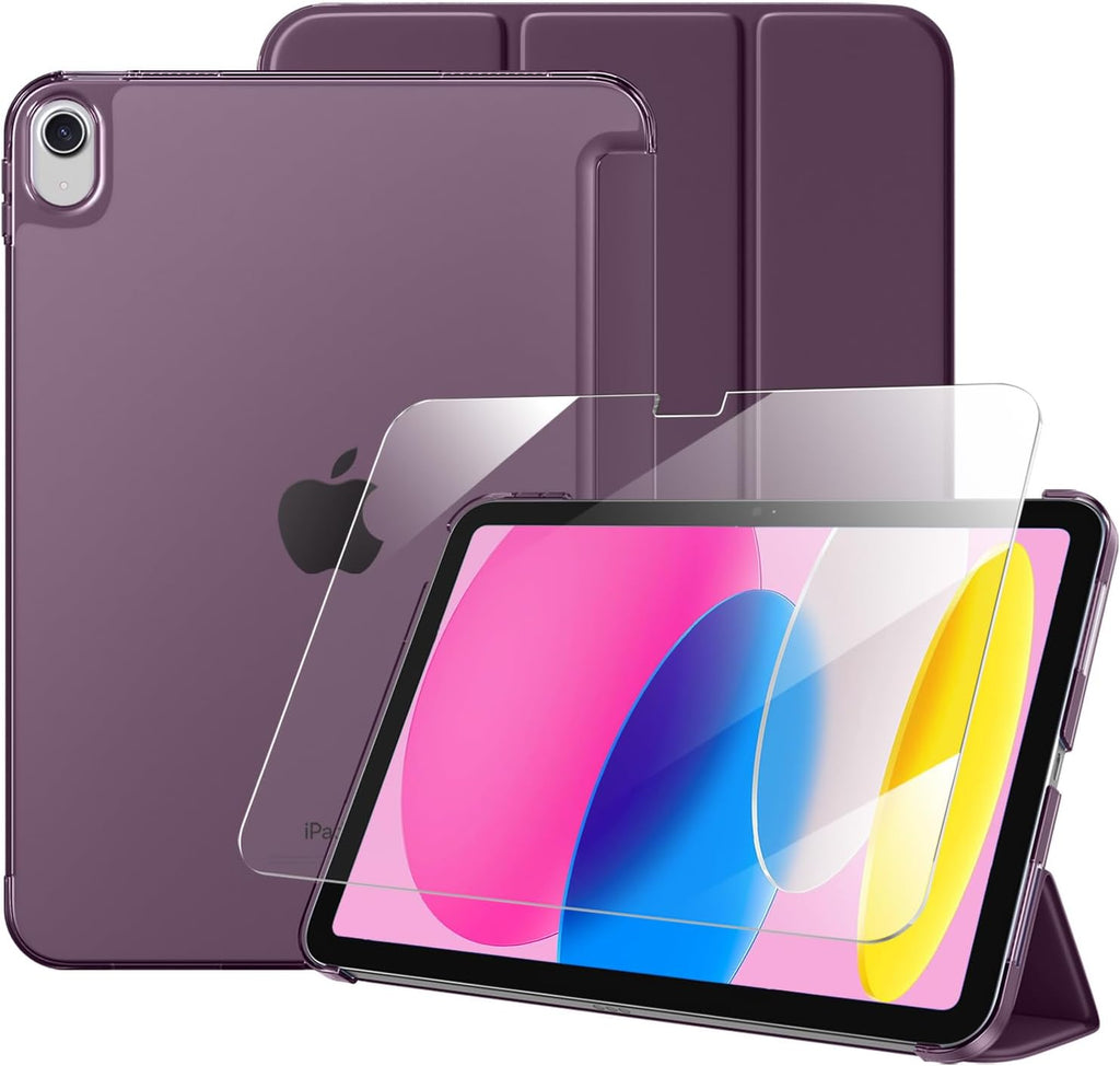 Funda Mastten para iPad (A16) de 11.ª generación de 11 pulgadas (2025) con protector de pantalla, funda para iPad de 10.ª generación de 10,9 pulgadas (2022) con soporte triple, diseño delgado y rígido, parte trasera translúcida, protección completa