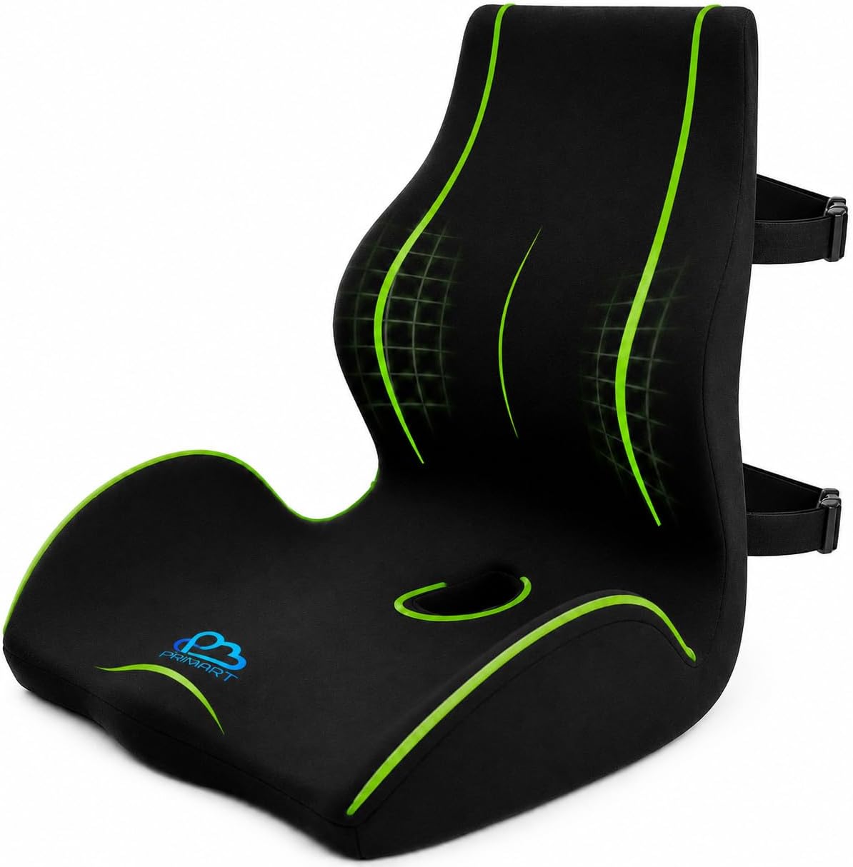 Cojín ergonómico de espuma viscoelástica para silla de oficina, asiento de coche, silla de comedor, silla de videojuegos y silla de ruedas, almohada de soporte lumbar y de espalda completa de una sola pieza, alivio del dolor de espalda, coxis