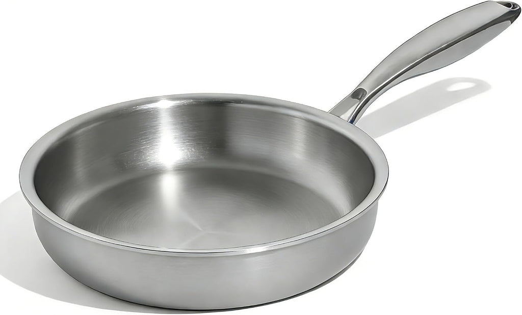 Umite Chef Sarten de Acero Inoxidable 5 Capas 8 pulgadas | Antiadherente Profesional sin PFOA ni PTFE | Apto Lavavajillas y Horno | Mango Frio