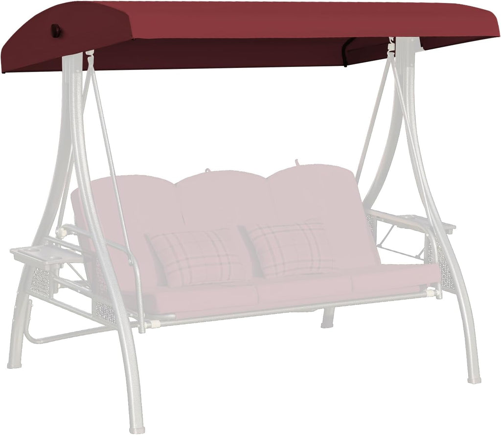 Funda de repuesto para toldo de columpio de exterior Oungelark, funda para columpio de 3 plazas resistente a los rayos UV para columpio de porche de 3 plazas (rojo, 76,8 x 47,2 x 9,1 pulgadas)