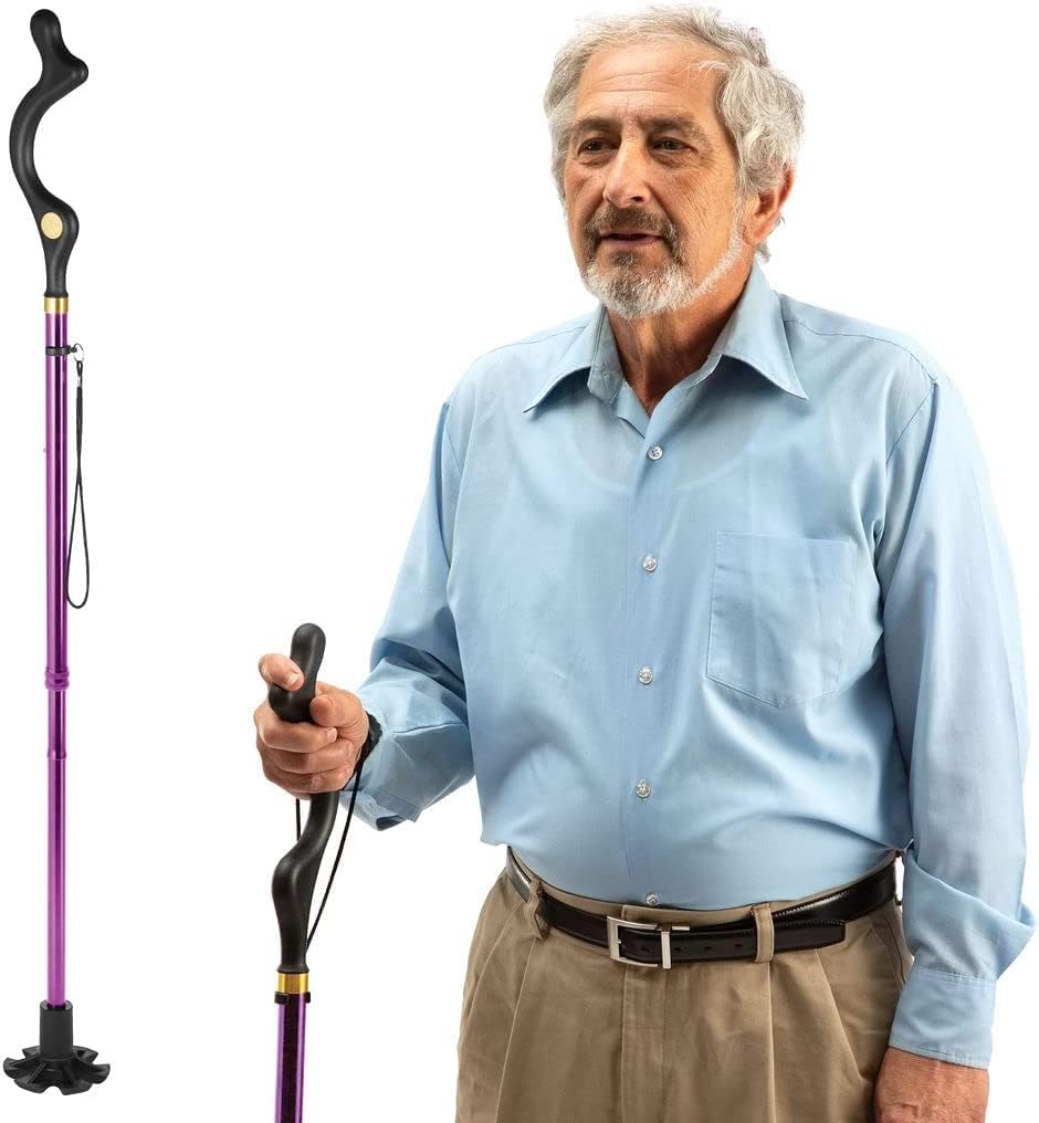 Bastón Plegable Ajustable para Hombres y Mujeres – 10 Alturas, Autosostenible, Portátil y Cómodo