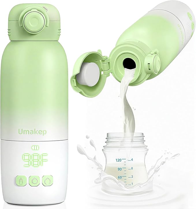Calienta Biberones Portátil — Presenta Uso, No Afecta su Funcionamiento — 12oz, Doble Modo, Control Inteligente de Temperatura, Verde
