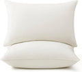 puredown® Goose Feather Down Pillows, 100% Organic Cotton Cover, Luxury Hotel Collection Bed Pillows for Sleeping Set of 2, Standard Size