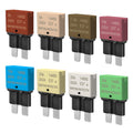Fusibles Autoreinicio Carro ATO/ATC Fusión Lenta 3A 5A 7.5A 10A 15A 20A 25A 30A Interruptor Automático Automotriz RV Solar Bote, DC 14V, 8 Piezas Variadas