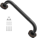 Barra de apoyo antideslizante de bronce de 12 pulgadas con acabado negro aceitado, barra de apoyo para baño de latón antiguo ZUEXT, barra de equilibrio moleteada para baño, pasamanos de seguridad para discapacitados, ancianos y personas mayores que