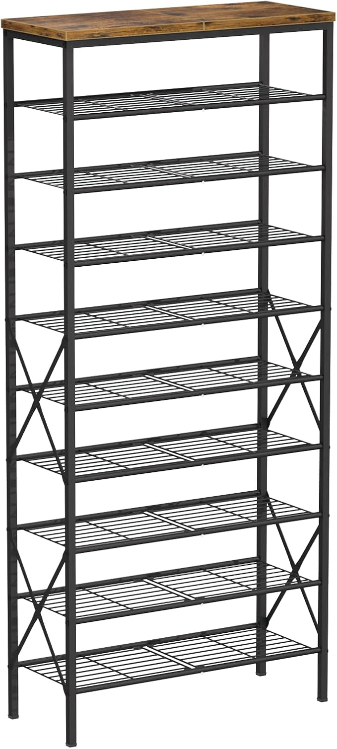 Zapatero alto de 10 niveles, estante de zapatos de gran capacidad para 40 a 45 pares