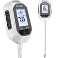 Medidor de humedad del suelo 4 en 1, medidor digital de temperatura y humedad del suelo, pH e intensidad de la luz solar, con pantalla LCD retroiluminada para jardinería, agricultura y plantas de exterior. 