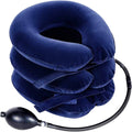 Dispositivo de Traccion Cervical | Estirador de Cuello Inflable y Ajustable Alivio Inmediato del Dolor Soporte Cervical para Casa Azul