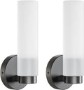 TETOTE Black Wall Sconces Set of Two Modern Bathroom Wall Light Fixtures Farmhouse Wall Lights with Frosted Glass Shade for Mirror Bedroom Living Room