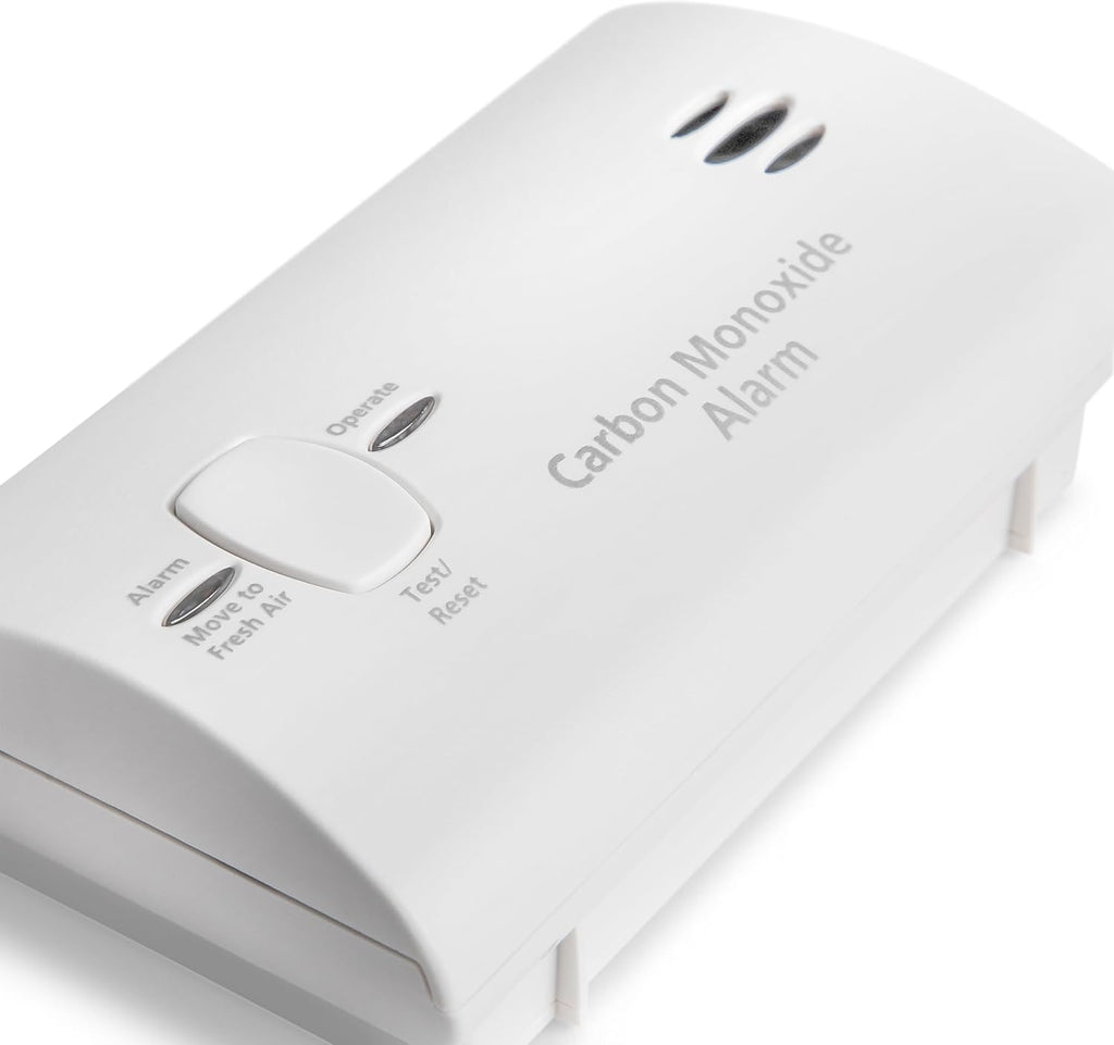 Kidde - Detector de monóxido de carbono, alarma de CO alimentada por batería con LEDs, botón de prueba y reinicio, indicador de batería baja, portátil