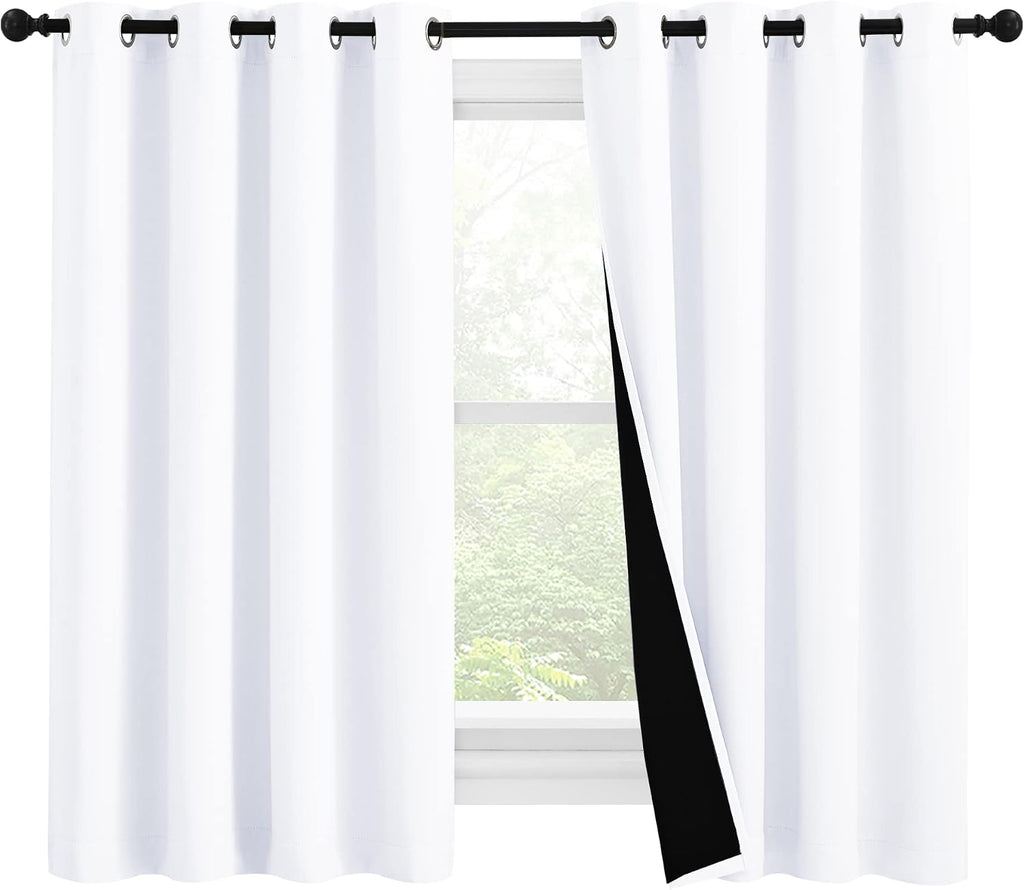 Cortinas NICETOWN 100% Blackout 57 pulgadas de Largo | Doble Capa Totalmente Opacas | ARTICULO VIENE COMO SE MUESTRA EN LA SEGUNDA IMAGEN ) 2 PIEZAS CONTIENE