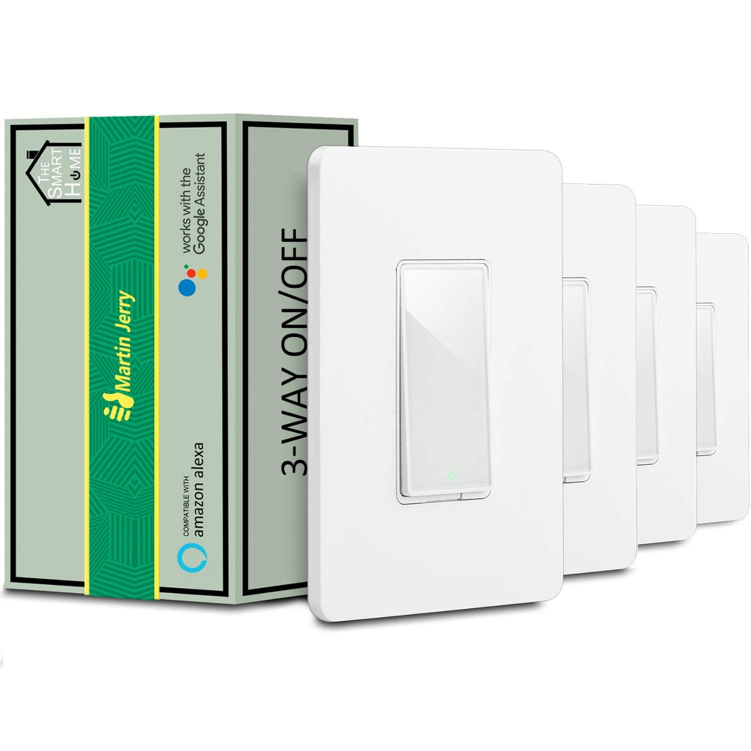 TASMOTA 3 Way Smart Switch by Martin Jerry | 4 Pack Compatible with Alexa, Smart Light Switch That Work with Google Home | 2.4G WiFi Smart Home Devices