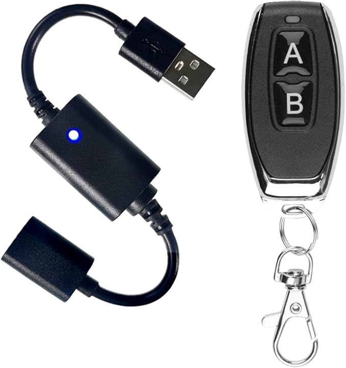 Interruptor de control remoto inalámbrico USB de CC de 5 V, encendido y apagado para luz LED, lámpara de lectura de tira, ventilador de luz y más (1 transmisor y 1 receptor)