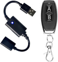 Interruptor de control remoto inalámbrico USB de CC de 5 V, encendido y apagado para luz LED, lámpara de lectura de tira, ventilador de luz y más (1 transmisor y 1 receptor)
