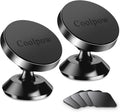 USADO Coolpow 2 Soportes Magneticos de Telefono para Auto | Iman Fuerte con 4 Placas Metalicas | Montaje Universal para Tablero, iPhone y Samsung