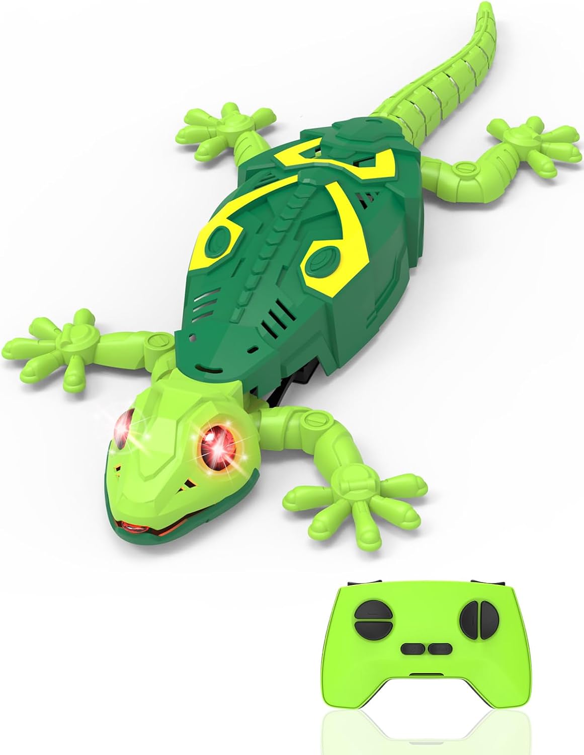 Wall Climbing Lizard RC Toy - Remote Control Gecko Robot - 33ft Range, 360° Spins, LED Eyes - Rechargeable Floor & Ceiling Crawler - Cool Gift for Kids 3-10+ Years - Boys & Girls