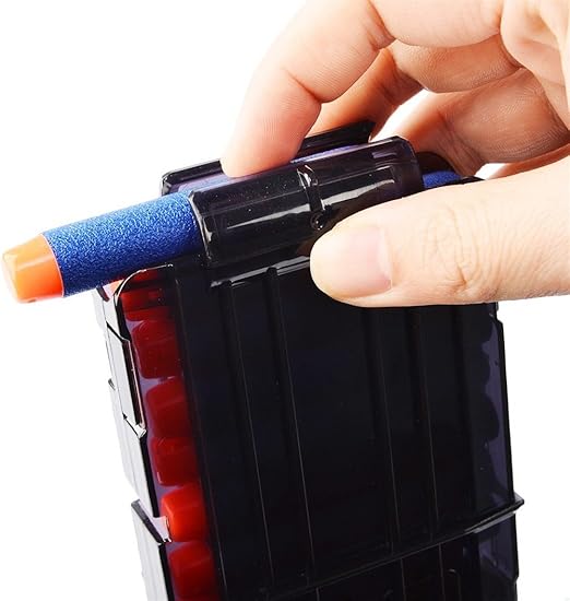 HONGCI 4 cargadores de recarga rápida para pistola de juguete Nerf Elite Series, cartuchos de munición para 12 dardos Nerf ( 4 negros)
