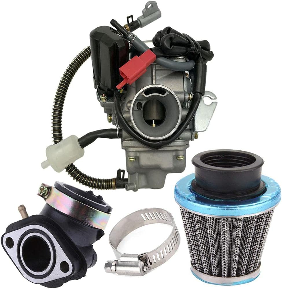 (USADO) Carburador 150cc para Motores GY6 4 Tiempos | Estárter Eléctrico | Motocicleta y Scooter 152QMJ 157QMI | Con Múltiple de Admisión