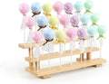 Soporte para cake pops de bambú de 3 niveles Aimto, juego de 1, soporte para piruletas de 21 agujeros, soporte para piruletas para bodas, baby showers, cumpleaños, aniversarios, fiestas y decoración de dulces.