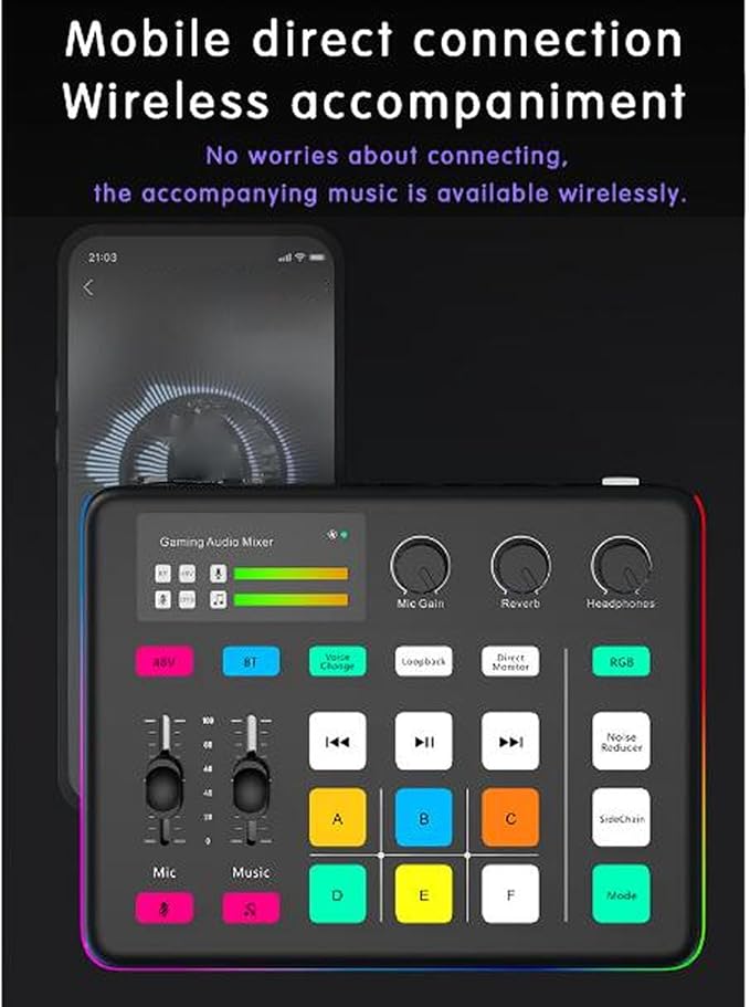 Tarjeta de Sonido, Entrada AUX XLR Bluetooth de 3,5 Mm (BLACK)