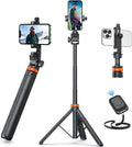 Trípode EUCOS 157.5 cm para Celular | 3 en 1: Trípode + Bastón de Selfie + Control Remoto | Extensible, Compatible con iPhone y Android