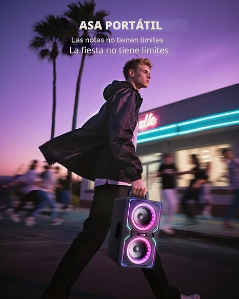 Hotlemon Altavoz Bluetooth grande: 240 W pico potente sonido fuerte con graves profundos, tiempo de reproducción de 15 horas, carga rápida, TWS, altavoces inalámbricos portátiles para exteriores, fiesta, playa, patio trasero, hogar, exterior (negro)