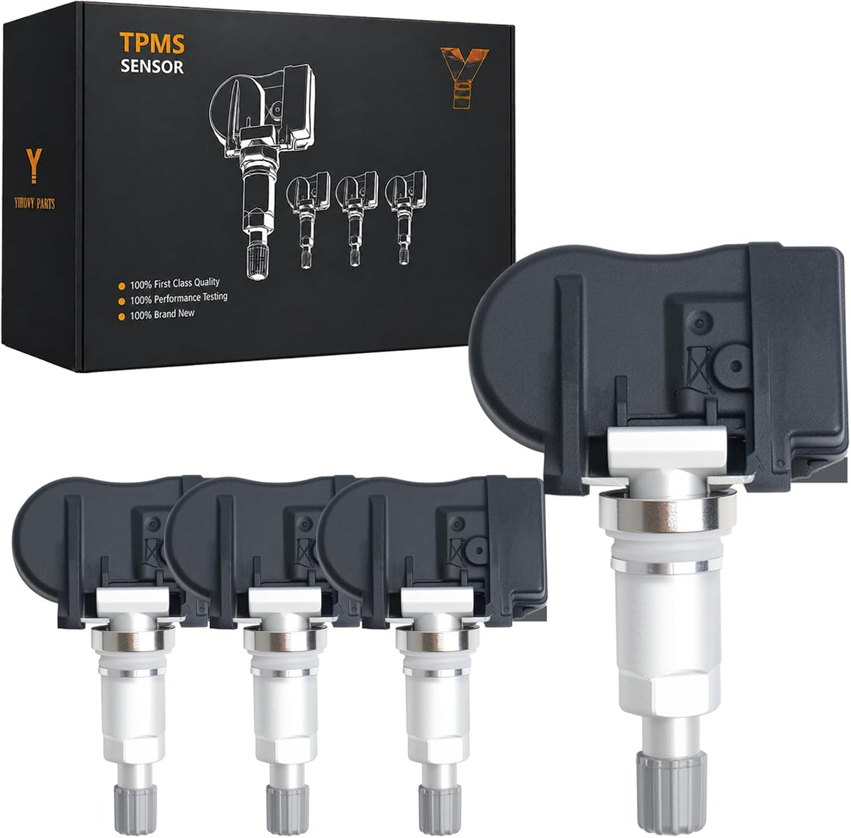 Sensor TPMS YIHOVY Pre-Programado | Presion de Llantas 529333N100 | Hyundai Accent Kia Rio Sorento Genesis | 433MHz | Pack 4