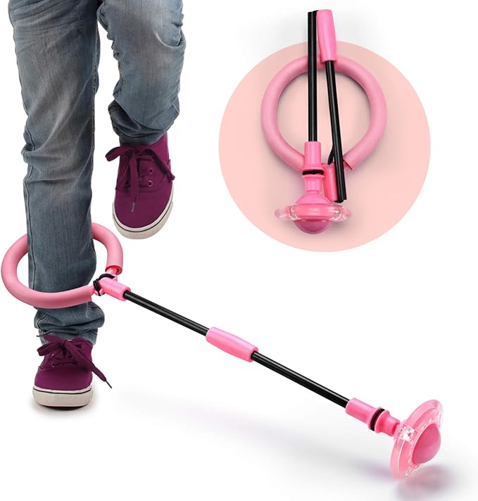 Pelota plegable para saltar al tobillo Mumba Kids, pelota colorida para deportes, cuerda para saltar, juego para quemar grasa para adultos y niños (rosa)