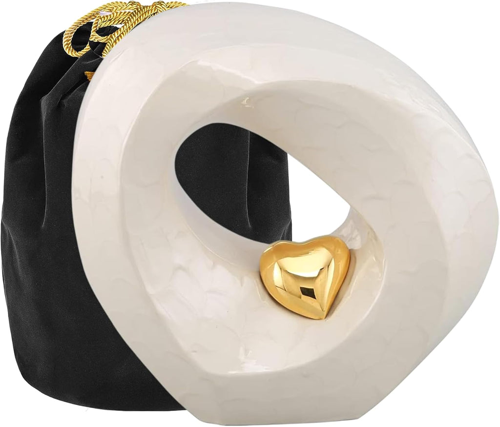 Urnas de Dignidad Paso del Cielo Urnas de Cremación para Adultos para Cenizas Humanas - Urnas Decorativas, Urnas para Cenizas Humanas Femeninas y Masculinas, Urnas para Cenizas de Hombres y Mujeres, Urna Funeraria (Adulto No Personalizable, Oro Blanco)
