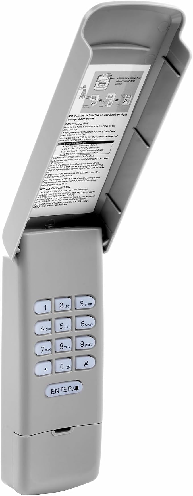Teclado inalámbrico universal para puerta de garaje, entrada sin llave para abridores de Liftmaster/Chamberlain/Craftsman, 5 botones de aprendizaje de color, reemplaza 877max (teclado de puerta de garaje -877MAX)