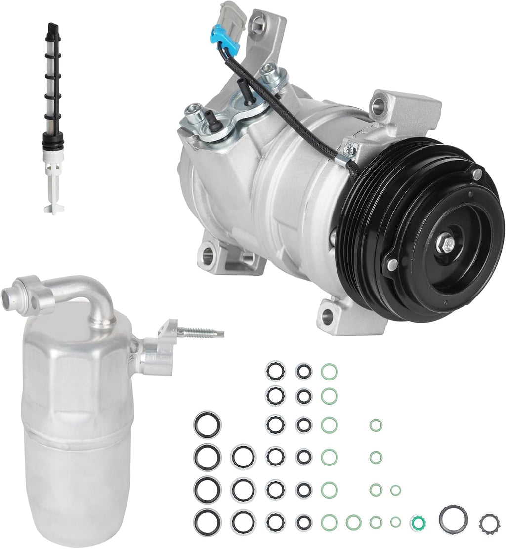 Compresor de Aire Acondicionado y Kit de Reparación AC | Para GMC Sierra y Chevy Silverado 1500/2500/3500 HD 2002-2006 | Cadillac Escalade EXT, Hummer H2, Tahoe, Avalanche