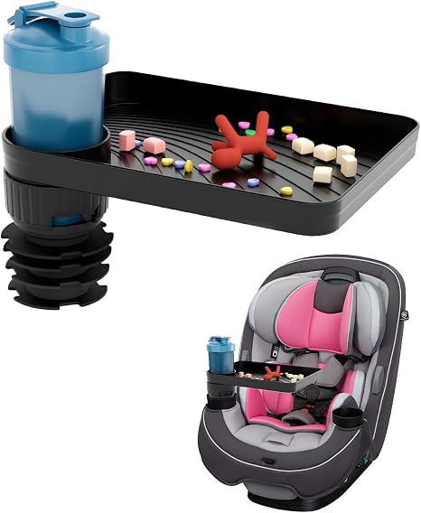 SEVEN SPARTA Bandeja de asiento de coche para niños pequeños de viaje con base de goma suave