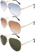 SOLO VIENEN 2 PIEZAS-SOPHILY Pack de 2 gafas de sol bifocales para leer, para hombre y mujer, estilo aviador, con lentes degradadas, protección UV400 +2.50.