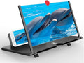 Lupa de pantalla para teléfono celular, pantalla de proyector de lupa móvil 3D HD para películas, videos, soporte plegable para teléfono con amplificador de pantalla, compatible con todos los teléfonos inteligentes (negro, 10 pulgadas)