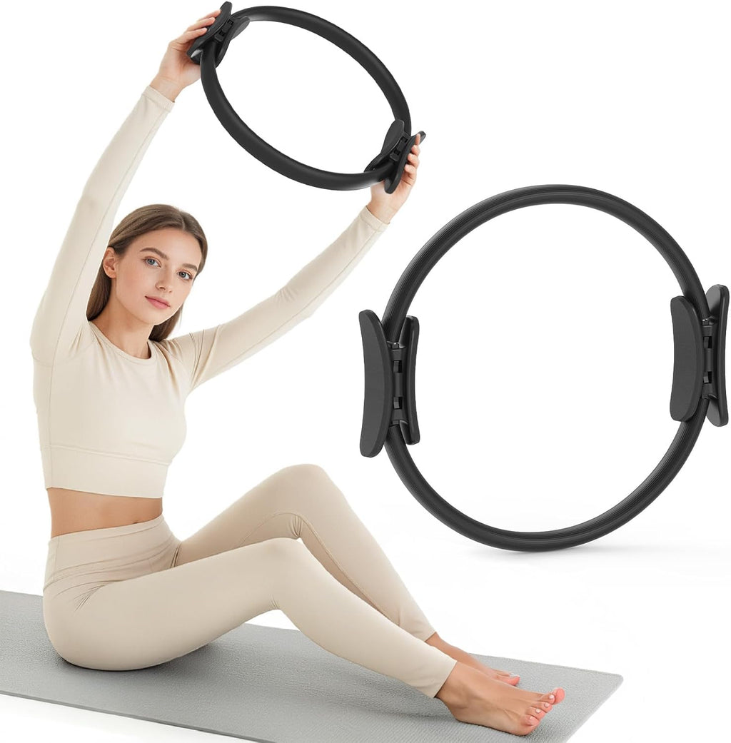 JKSHMYT Aro de Pilates 14.5 Pulgadas para Mujer | Circulo de Fitness Magic Ring para Ejercicio en Casa, Tonificacion de Cuerpo Completo