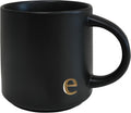 Taza Cerámica Monograma Negro COLLECTIVE HOME 443 ml Inicial Dorada Personalizadas Oficina (e)