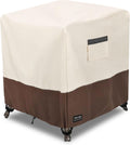 Funda para Mesita Lateral de Patio UNARK – Impermeable, Compatible con Juego de Bistró de Mimbre 3 Piezas, 55.9 x 55.9 x 45.7 cm, Beige y Marrón