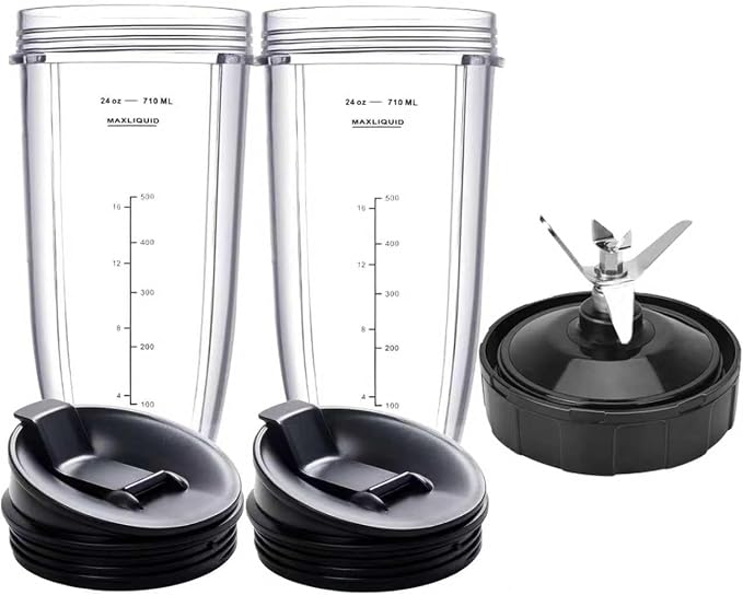 Vaso y 7 cuchillas de repuesto para licuadora Ninja, compatibles con las licuadoras Ninja