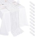 Set 10 Caminos de Mesa de Gasa Blanca Estilo Boho 17x108 Pulgadas – Decoración para Bodas y Eventos