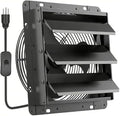HG Power Ventilador Extractor de Persiana 10" 647CFM Silencioso – Cable ON/OFF de 8 Pies para Garaje, Sótano, Ático, Cocina y Más, Negro