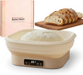 Food-Safe Silicone Bread Proofing Basket, 1 Gallon / 4L Capacity, 11" Electric Sourdough Starter Kit, 6 Temp Switchable, Auto-Shut off Heating Proofing Bowl, Timer, Dishwasher Safe, Gift for Bakers
