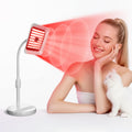 Terapia de luz roja para rostro y cuerpo, lámpara de escritorio de terapia de luz infrarroja con 3 longitudes de onda (660 nm, 730 nm, 850 nm), cabezal ajustable de 360° y soporte para teléfono, ideal para el hogar, la oficina, viajes y uso portátil