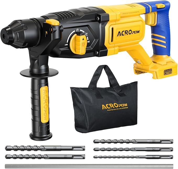 Taladro Percutor Inalámbrico SDS-Plus para Batería Dewalt 20V — Motor Brushless, 4 Funciones, LED