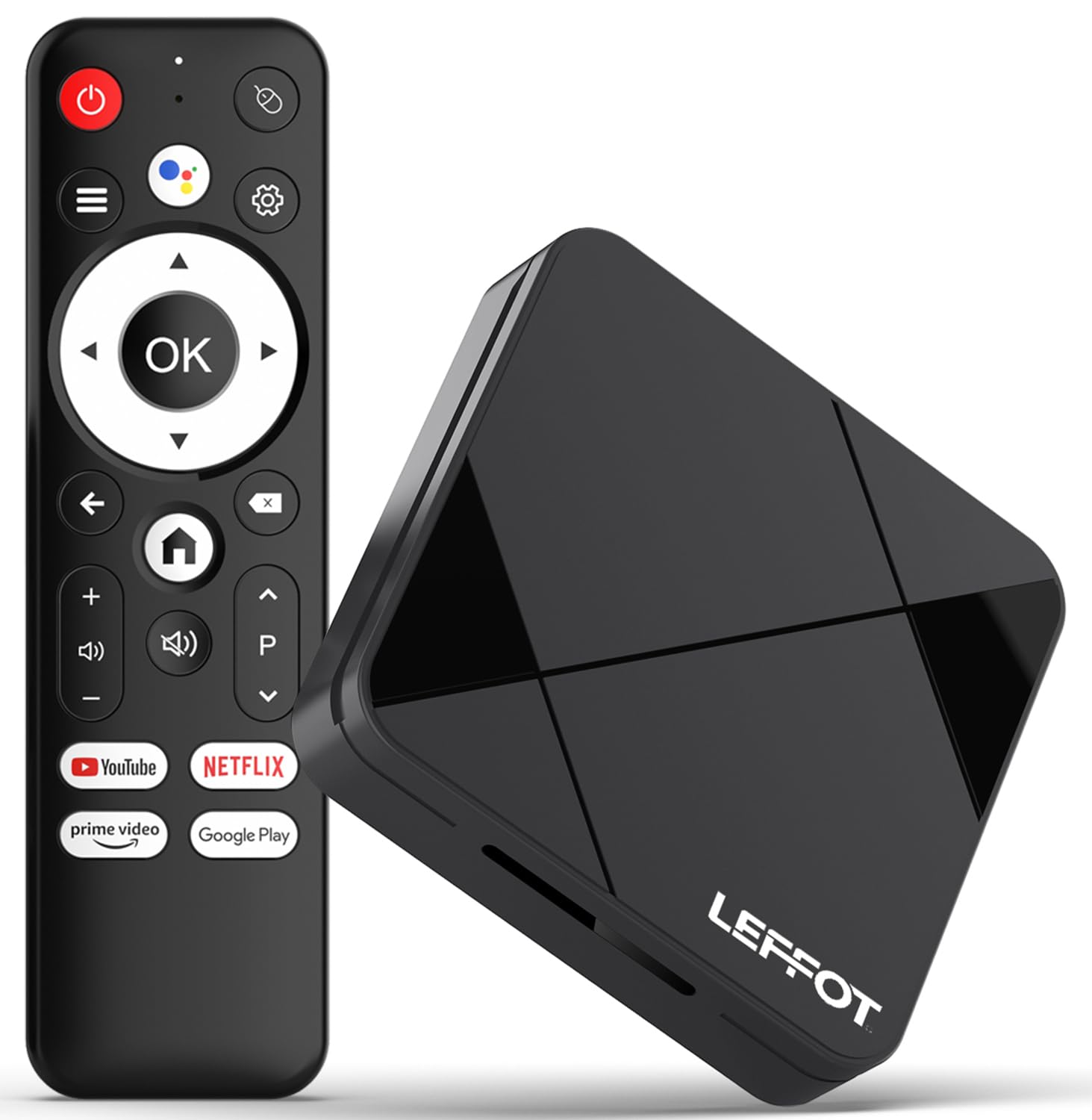 TV Box Android 14 4K Ultra HD | LEFFOT RK3518 con WiFi 6 y Control por Voz