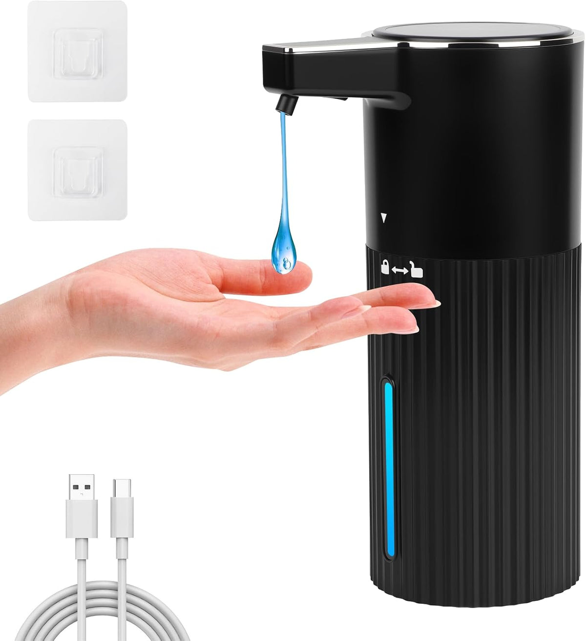 Dispensador Automático de Jabón Sin Contacto 400ml – Recargable USB, 4 Niveles, IPX5, Pared o Mesaón