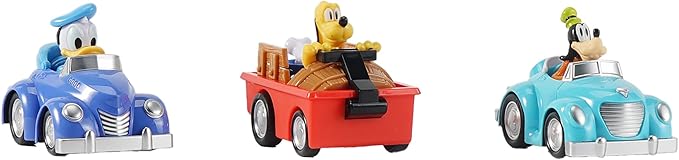 Carros de Friccion Disney Junior Pack x3 — Donald, Goofy y Pluto para Ninos desde 3 Anos