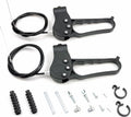 Juego de 2 frenos de repuesto para andador, freno de mano de repuesto, cable de 41 pulgadas, bloqueo de rueda ajustable, con herrajes, cable y clip, compatible con todas las marcas de andadores de aluminio y acero de 3/4 de rueda, piezas universales. 