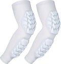 COOLOMG Football Arm Pads Padded Forearm Elbow Sleeves Protection Support for Basketball Volleyball Youth, Adult White S