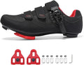 SoleEase Womens Mens Cycling Shoes Compatible with Peloton Bike Indoor Road Riding Biking Bike Shoes with Delta Cleats Included (41, Black&Red)
